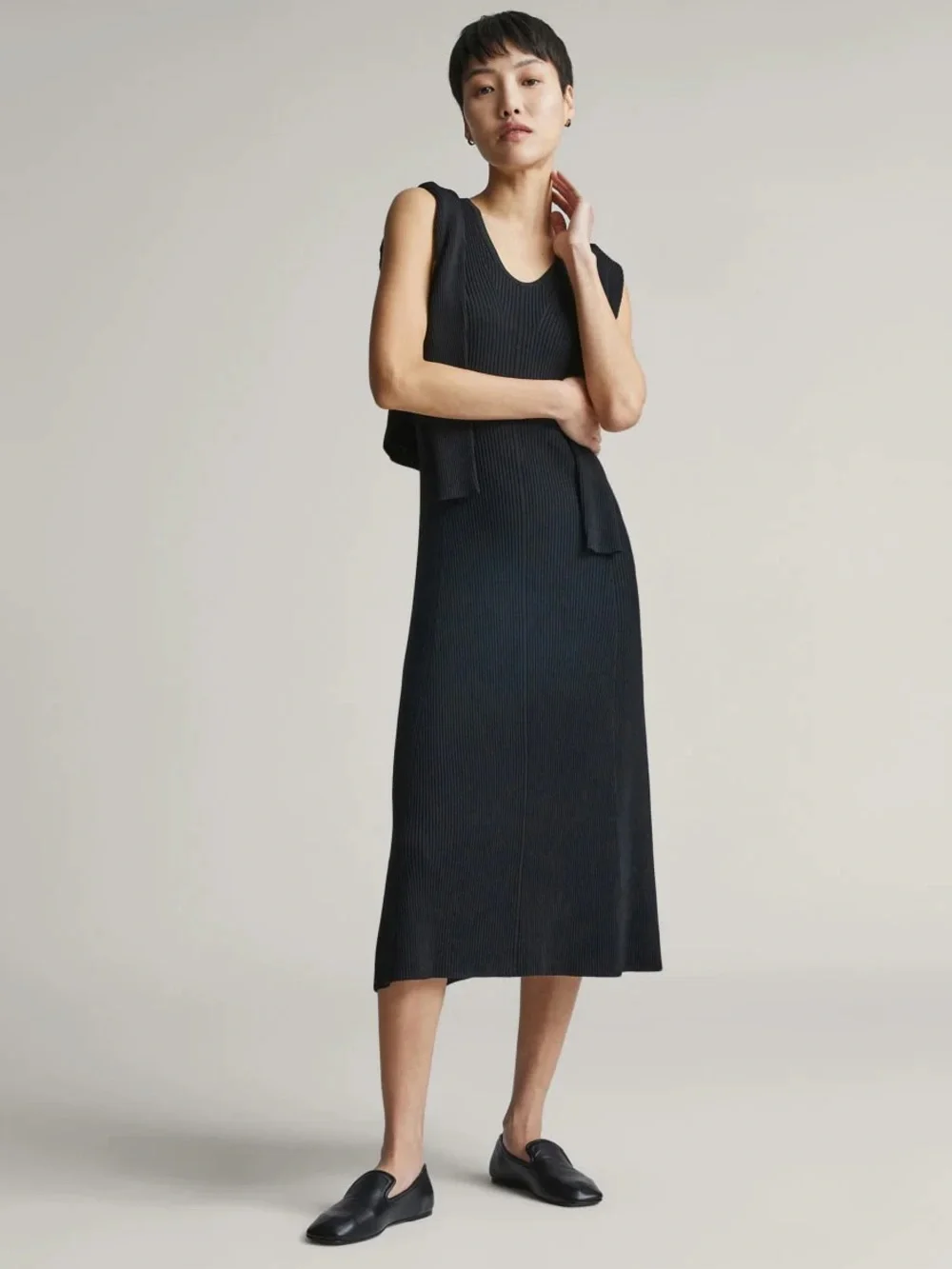 Everlane The Day Loafer Black Nappa Leather Smoking Flats Size 8 NWOB